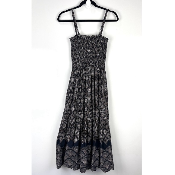 Michael Stars Alejandra Smocked Maxi Dress Sleeveless Pockets Women's Size XS - Picture 3 of 10
